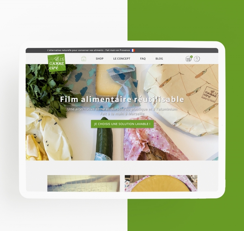 création site e-commerce Le Carré Ciré